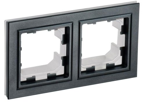 Рамка универсальная IEK Brite РУ-2-БрЧ-44 2-м. IP44 черный картинка